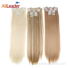 Silky Straight 16Colors Clip Extensions mit 16 Clips